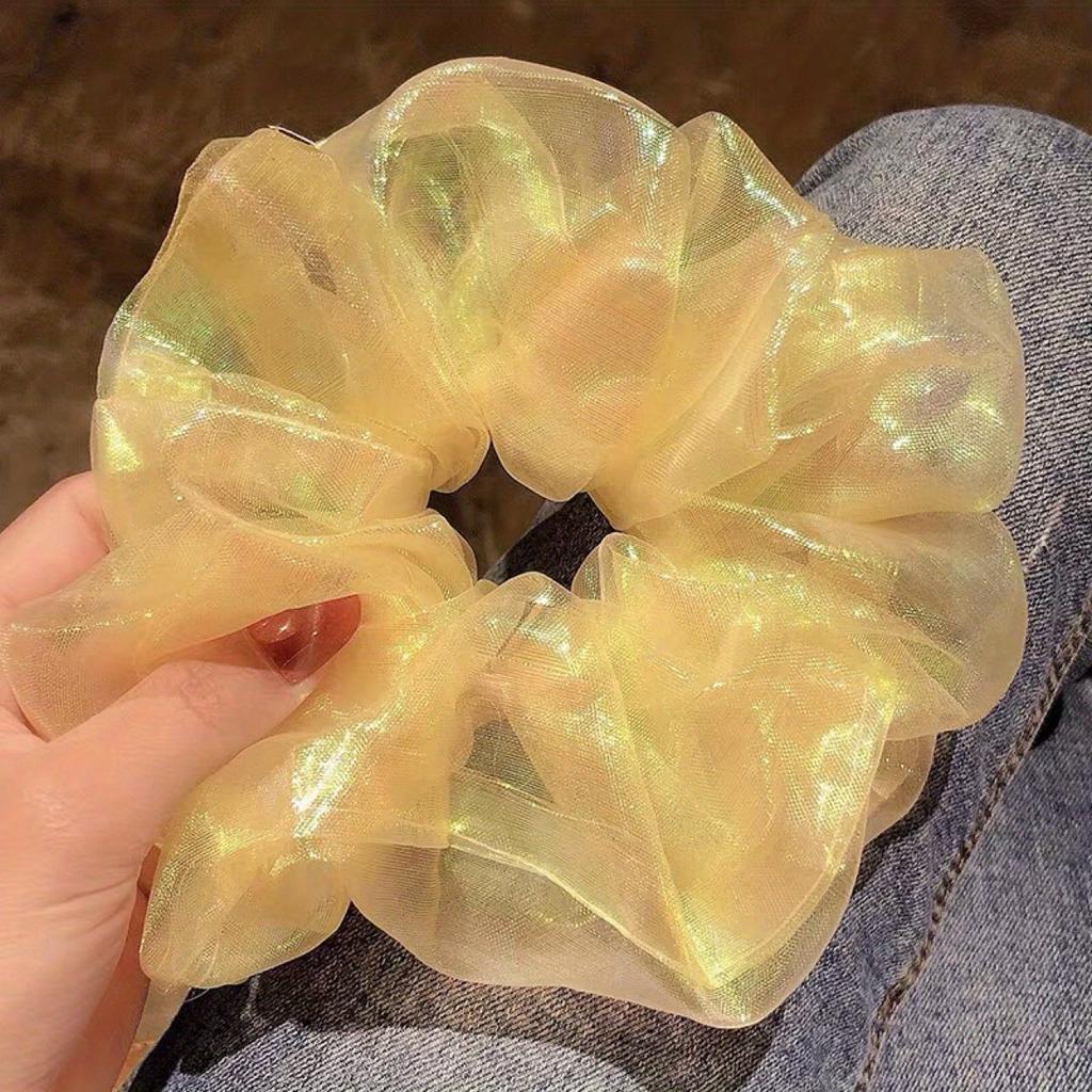 Mermaid Scrunchies Hair Ring Reflective Color Laser Hair Ties Rope Summer Women Ponytail Hair Accessories Girls Hairbands Gifts