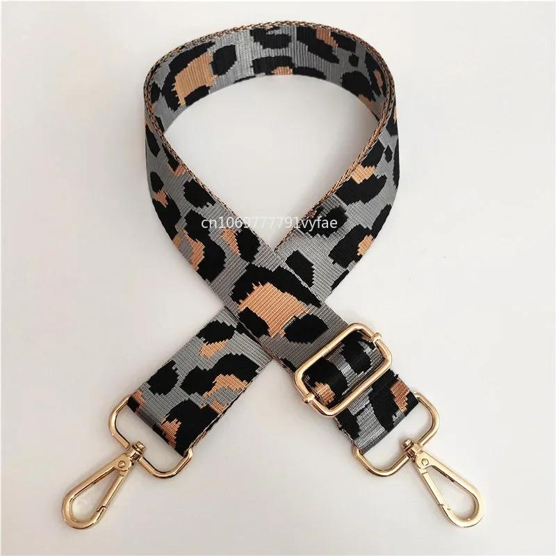 Women 3.8cm Wide Colorful Bag Strap Band Leopard Shoulder Crossbody Straps Female Nylon Adjustable Bags Belt Accessory