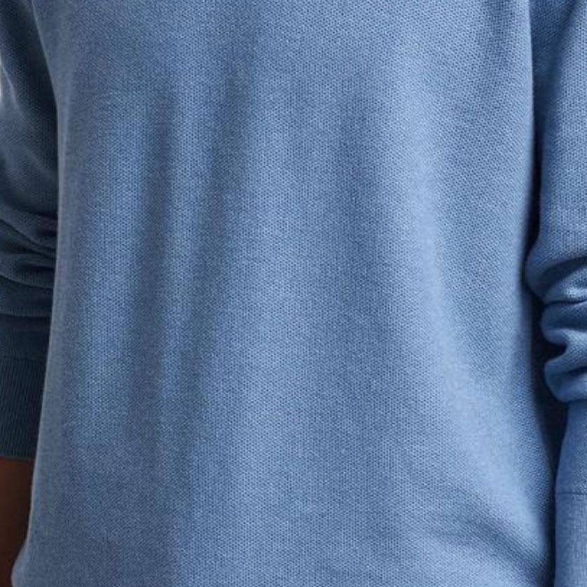 Polo Ralph Lauren Sweter dzianinowy z długim rękawem i haftowanym logo kucyka z okrągłym dekoltem Męski sweter Niebieski MNPOSWE16820285-400