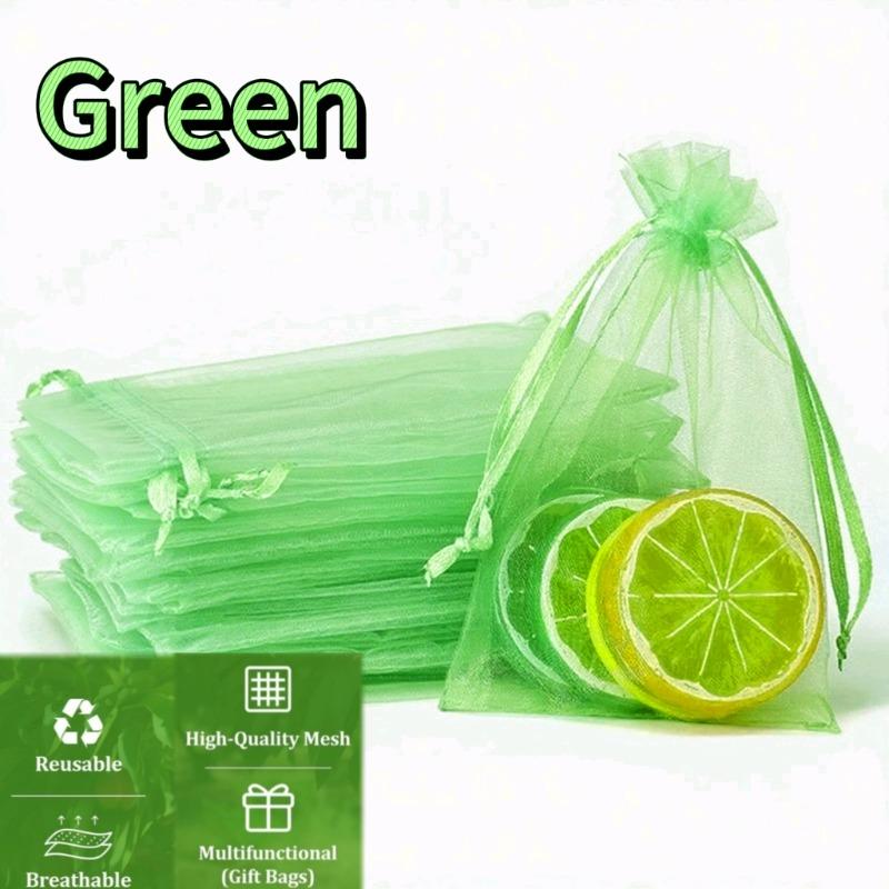 1-100Pcs Fruit Protection Bags Plant Grow Bags Garden Anti-Bird Netting Mesh Bag Vegetable Strawberry Bags Garden Tools Reusable