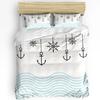 Lighthouse Anchor Rudder Nautical Bedding Set 3pcs Duvet Cover Pillowcase Kids Adult Quilt Cover Double Bed Set Home Textile