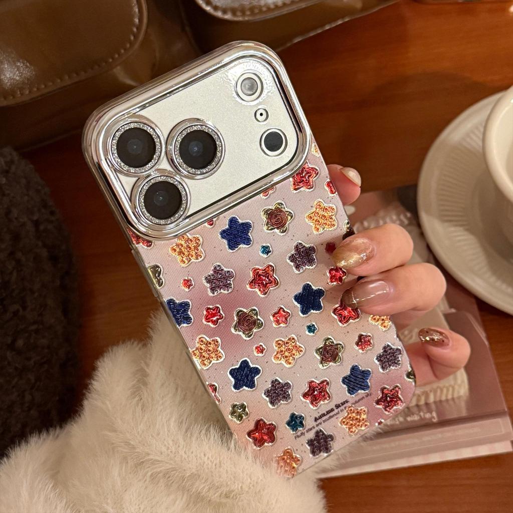Creative Colored Star Phone Case Compatible with iPhone 16, iPhone 17, and iPhone 17 Pro Max