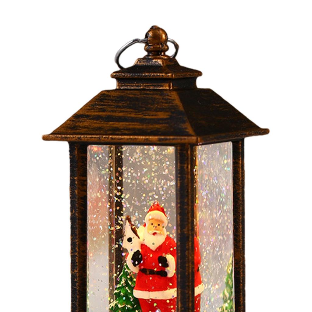 Lighted Christmas Snow Globe Lantern Birthday Gift Desktop Figurine Table Centerpiece for Holiday Xmas Desk Living Room Office