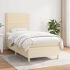 Maison Exclusive - Slatted Bed Base with Cream Mattress 90x200 Cm Fabric