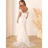 Foreign Trade Order Lu's Three-Dimensional Flower off-Neck Elegant Personalized Banquet Light Wedding Dress Socialite Trailing Formal Dress Dress