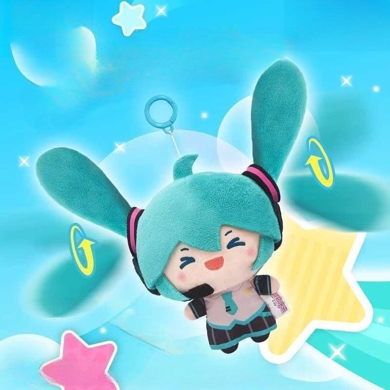 בובת קטיפה חדשה של HATSUNE MIKU קוואי תסרוקת סוס זורקת Fufu תליון היקפי כפול תסרוקת סוס בובת Fufu מתנות יום הולדת צעצועים
