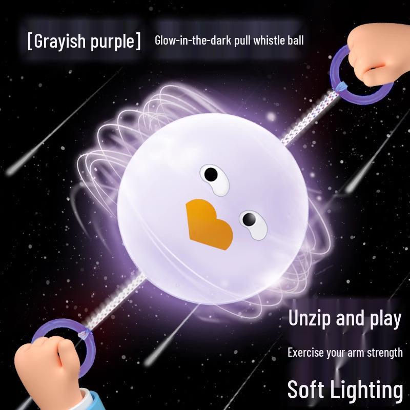 Luminous Rotating Whistle Ball - Creative Pull String Toy for Kids