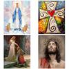40*50cm Catolic Iisus Maica Domnului Cruce Cavaler DIY Pictură în Ulei Digitală Pictată Manual Perete Modular Decor