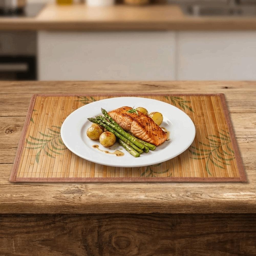 Vintage Bamboo Placemat Foldable Heat Insulation Pad Table Decoration Tableware Pad  Family Party