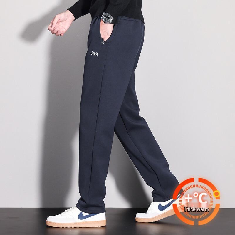 JEEP Men s Thickened Fleece-Lined Straight-Leg Casual Pants 3XL