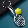 Car Key Chain 6 color Metal Tennis Racket Keychain Tennis Ball Mini Keychain Sports Key Chain