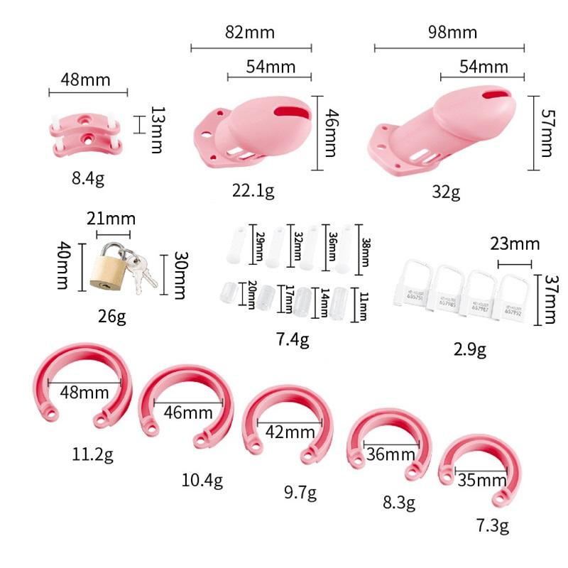 MoDi 5 Size Soft Male Chastity Cage Device Cock Cage with Rings Erotics Urethral Brass Lock Locking Sex Toys for Men Adults