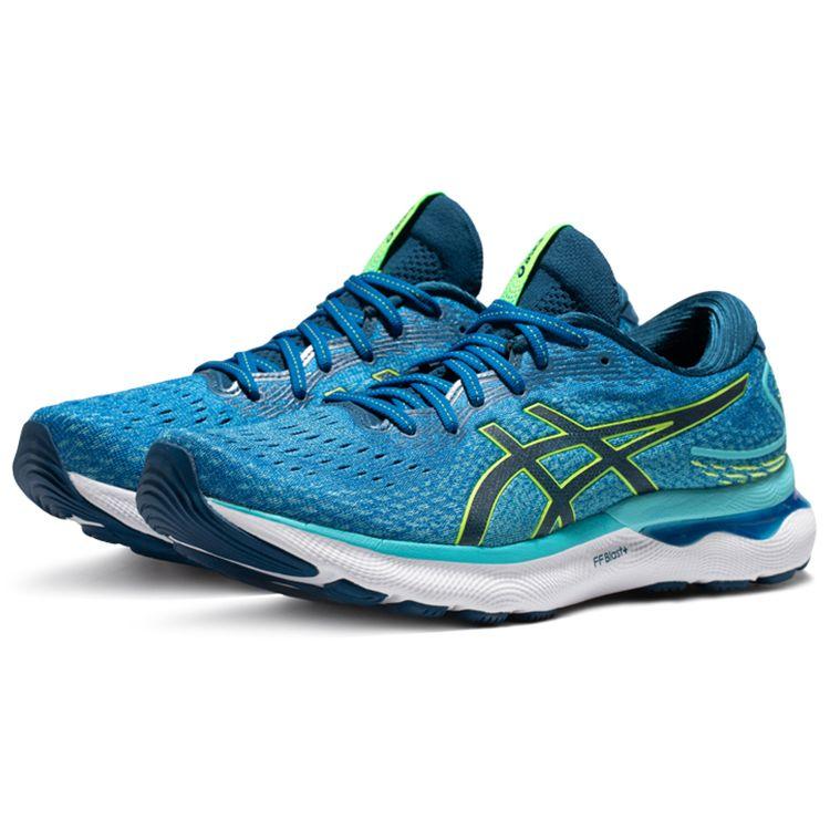 Asics Gel Nimbus 24 2E Wide Lake Drive Hazard Green Men Sneakers Blue 1011B361-400