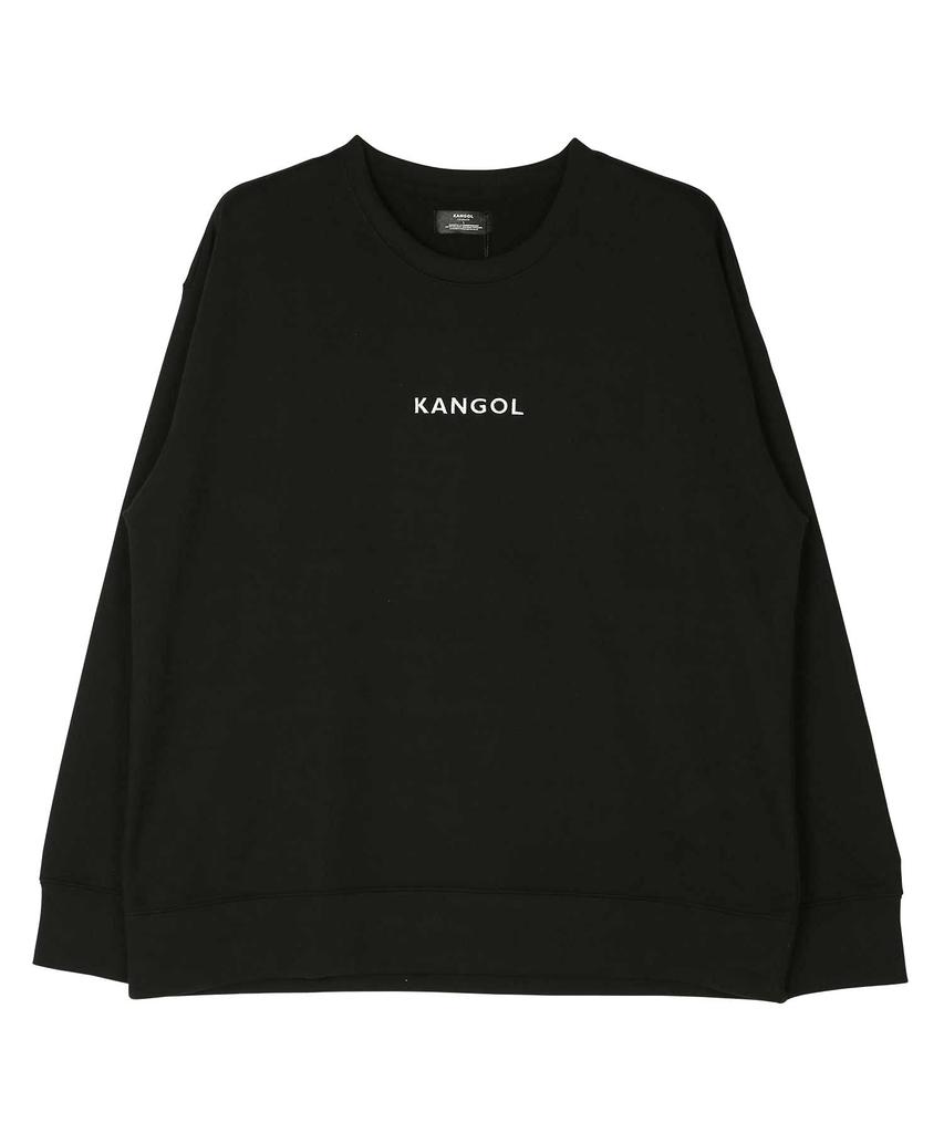 Kangol Crew Neck Size Black A Brand Logo Long Sleeve Loose Fleece Black and White Sweatshirt, L, Men's Sweatshirt, Fall, Winter, Spring, Oversized,