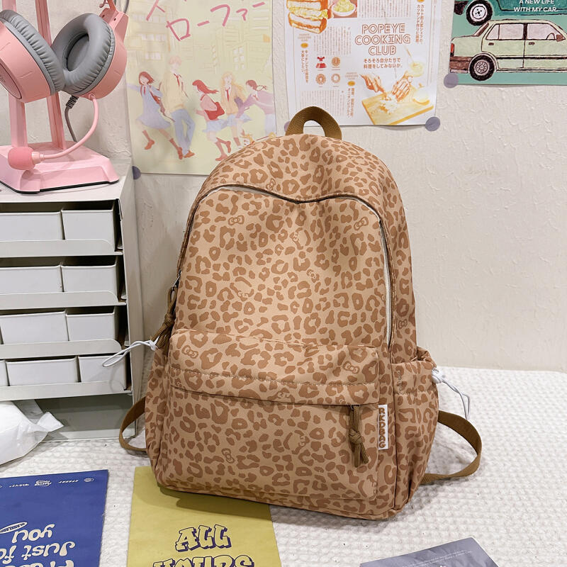 Rucksack mit Leopardenmuster, große Kapazität, Reiserucksack, Schultasche für Mittelschüler
