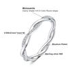JewelryPalace Moissanite D Color Love Rope Infinity 925 Silver Stackable Band Ring for Woman Yellow Rose Gold Plated