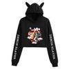 Women's Demon Slayer Cat Ear Cropped Hoodie