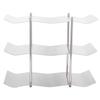3‑Tier Stainless Steel Wine Rack Freestanding Wavy Wine Holder Display Shelf Kitchen Accessories