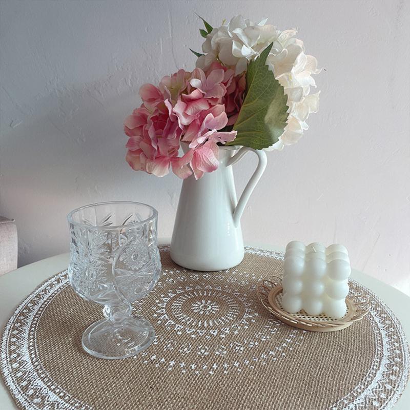 Jute Ins Style Nordic Woven  Placemat Table Napkin Dinner Cover Holiday Atmosphere Decoration