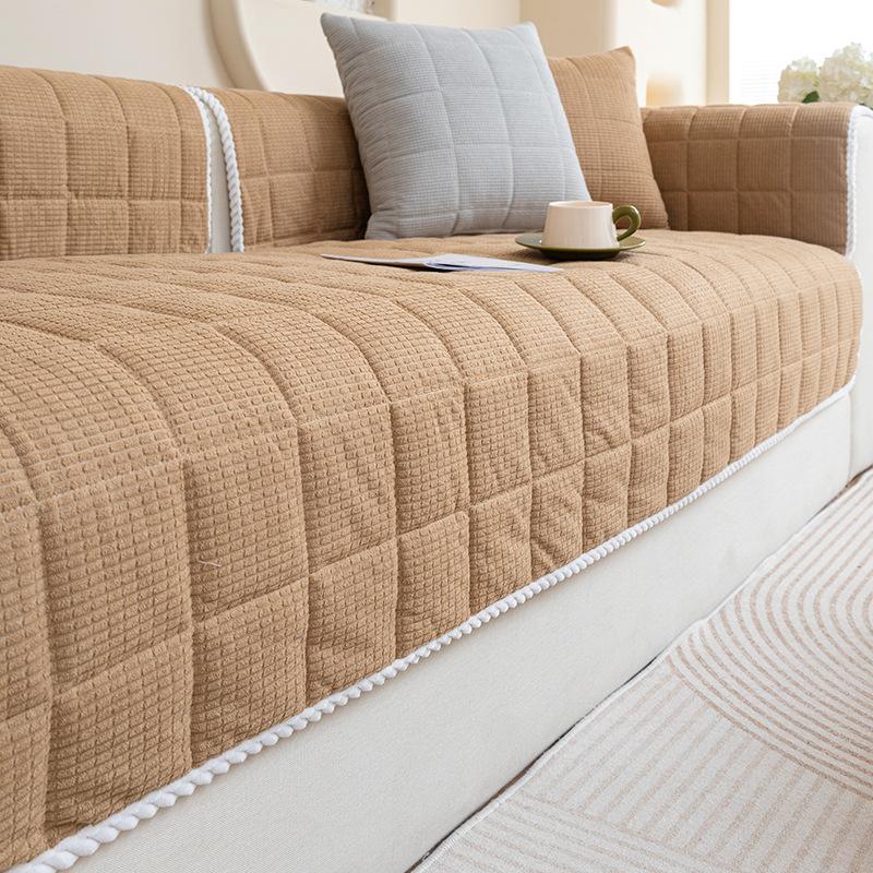 Velvet Living Room Sofa Cushion Four Seasons Universal Non-slip Dust Backrest Cushion Home Decoration Towel