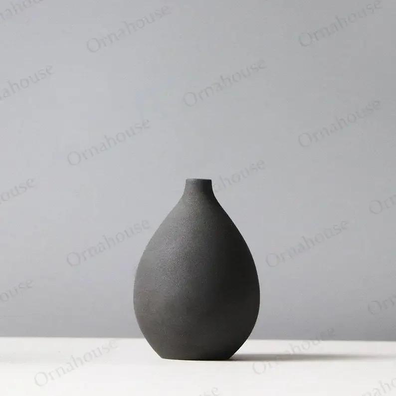 

Morandi Modern Vase Матовая керамическая цветочная композиция Контейнер Минималистская керамическая ваза Украшение обеденного стола Вазы Blumen