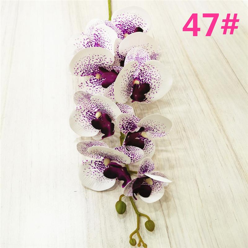 One Latex Butterfly Orchid Flowers 9 Heads Real Touch Good Quality Artificial Phalaenopsis Orchid