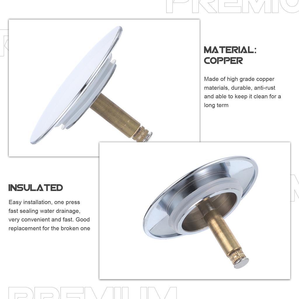 Bath Drain Stopper High Grade Copper Bathroom Sink Plug Fast Water Draining Anti Rust Tub Drain Stopper Easy Installation Bath