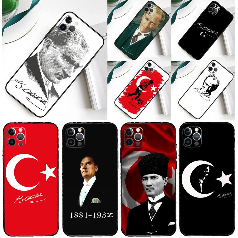 Mustafa Kemal Ataturk Phone Case For iPhone 16 Pro Max 11 13 14 15 Pro Max 12 Mini XR 16 15 Plus 16e Back Cover