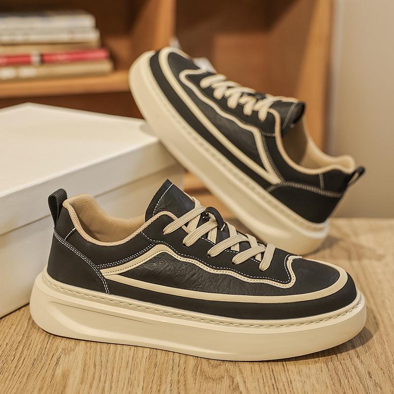 22 spring new board shoes platform soft leather casual shoes comfortable sports trendy shoes