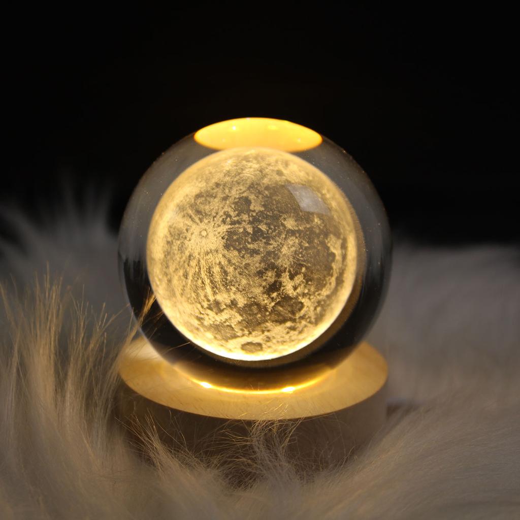 USB 3D Crystal Ball Galaxy Santa Claus Saturn Children LED Night Light for Bedroom Ambient Light Creative Adult Christmas Gifts