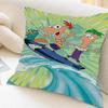 P-phineas Cartoon F-ferbs Cushion Cover Inches Farmhouse Decor Home Throw Pillow Covers For Couch Decorations