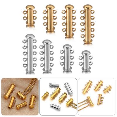 Chiusura a Scorrimento Connettore Tubo in Acciaio Inossidabile 304 per Collana a Strati o Bracciale Accessori per la Creazione di Gioielli
