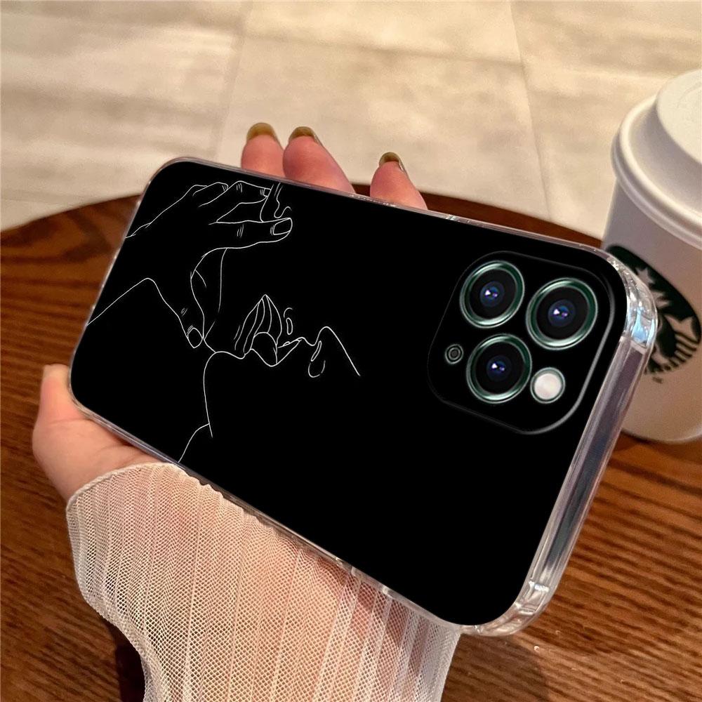 Sexy Line Art Lover Couple Kiss Case For Apple iPhone 17 16 15 14 13 12 11 Pro Max 16 Plus 16E 17Air 17Pro Phone Cover Silicone