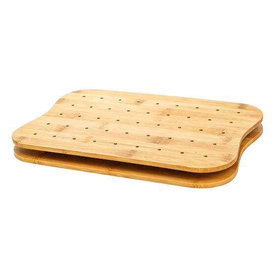 Wooden Skewer Holder Board 45 Hole Rectangular Serving Tray