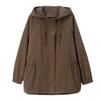 Women's 2024 Spring & Fall Mid-Length Trench Coat - Plus Size, Loose Fit, Elegant Cotton for Moms