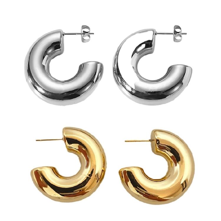 Temperament Hoop Earrings Elegant C-shape Drop Pendant Earring Statement Jewelry