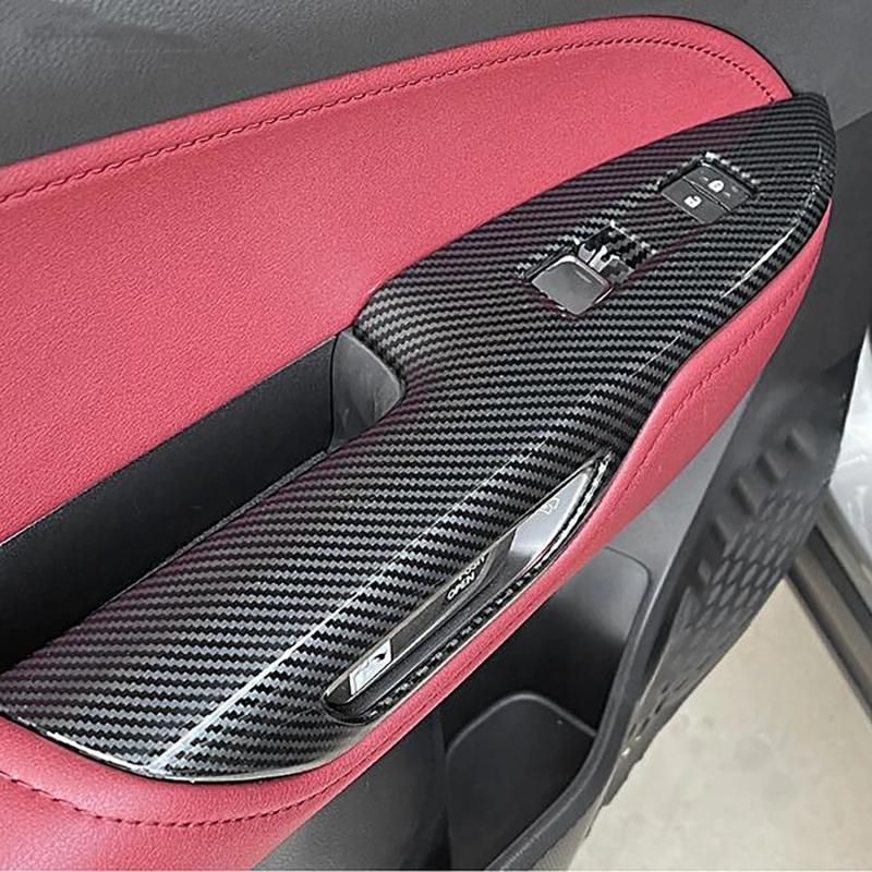 For Lexus NX260 350h 2024 ABS Chrome Door Window Lift Button Switch Control Panel Frame Cover Interior Armrest Trims