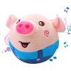 Active Moving Pet Plush Toy, Interactive Dog Pig Toy Pet Bouncing Balls, USB Rechargeable Interactive Washable Cartoon Pig Plush Sound Electronic Dog
