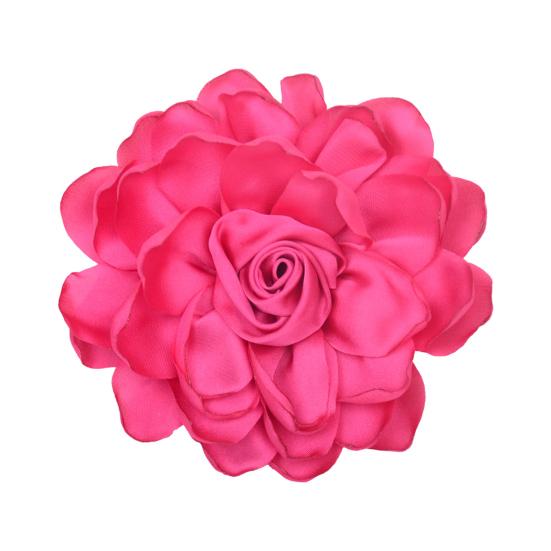 Fabric Flower Satin Rose with Flat Back Handcrafted Blooms Hat Clothes Hair Tie Accessories for DIY Craft Corsage Hairpin Brooch Headband