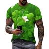 Lucky Grass Clovers 3D Graphic Tee Shirt Funny Pattern Designer  Tshirt Men Summer Fashion Casual Round Neck Short Sleeves Tee