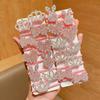 20/10pcs Girls Pink Glitter Diamond Hair Tie Bow Crown Rabbit Heart Hair Rope Cute Braided Hair Headdress