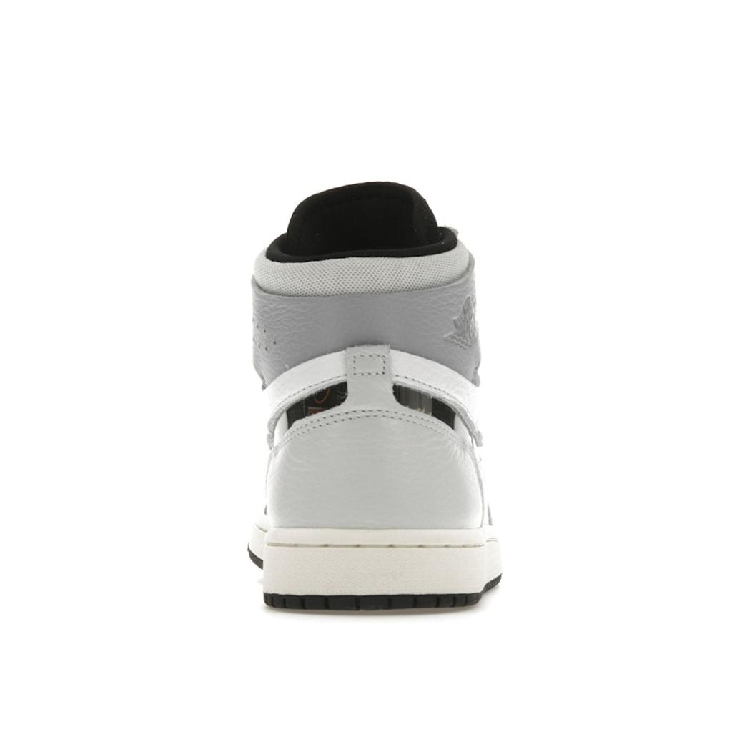 Air Jordan 1 High Zoom Comfort 2 Chrome Swoosh Women Sneakers Grey White Metallic-Silver FJ4652-100