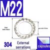 304 Stainless Steel External & Internal Tooth Lock Washer, Anti-Slip, Anti-Loosening, Size M6-M30