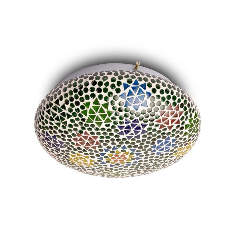Handcrafted Mosaic Multicoloured Designer Glass Ceiling Light