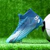 Mens Football Shoes TF/FG Lace Up Non-slip Breathable Anti Slip Soft Elastic Professional Training Soccer Shoes for Men