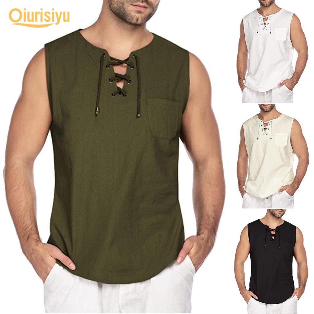 men's sleeveless tee shirts with pockets
