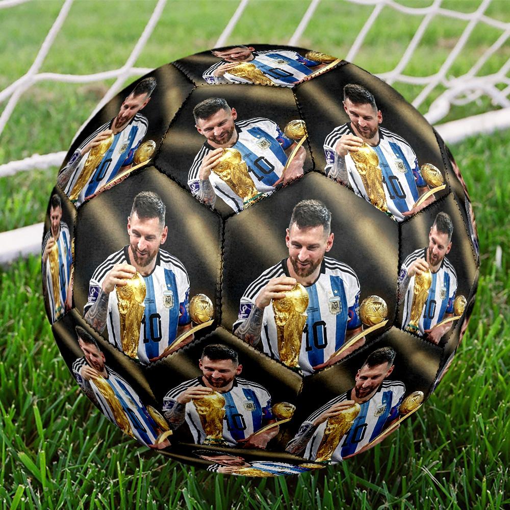 Messi 10 Number World Cup Victory Celebration Soccer Ball Size 5 Football Machinestitched Indooroutdoor Universal Football