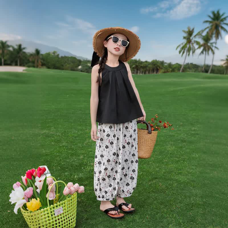 Girls' Summer Anti-Mosquito Cuffed Casual Pants