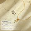 Banyan Tree S925 Silver Double Cross Personalized Necklace - Hip-Hop European/American Fashion for Men and Women