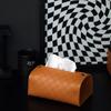 Creative PU Leather Tissue Box Light Luxury Living Room Tea Table Desktop Decoration Waterproof Tissue Storage Box Home Decor